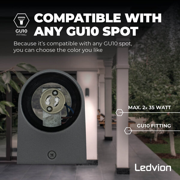 Ledvion Dimmbare LED Wandleuchte - Beidseitig - 3W - 2700K - Anthrazit