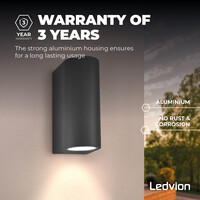 Ledvion Dimmbare LED Wandleuchte - Beidseitig - 3W - 2700K - Anthrazit