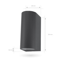 Ledvion Dimmbare LED Wandleuchte - Beidseitig - 3W - 2700K - Anthrazit