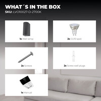 Ledvion Dimmbare LED Wandleuchte - Beidseitig - 3W - 2700K - Anthrazit