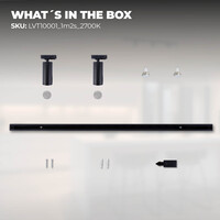 Ledvion 1m LED Schienensystem - 2 Spots - 3W - 2700K - Dimmbar - 1 Phasen - Schwarz