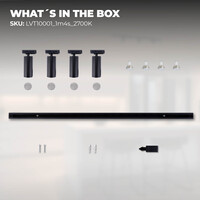 Ledvion 1m LED Schienensystem - 4 Spots - 3W - 2700K - Dimmbar - 1 Phasen - Schwarz