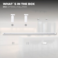 Ledvion 1m LED Schienensystem - 2 Spots - 3W - 2700K - Dimmbar - 1 Phasen - Weiß