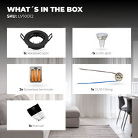 Ledvion Dimmbare LED Einbaustrahler Schwarz - Amsterdam - 3W - 2700K - ø82mm