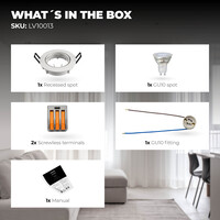 Ledvion Dimmbare LED Einbaustrahler Weiß - Amsterdam - 3W - 2700K - ø82mm
