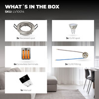 Ledvion Dimmbare LED Einbaustrahler Edelstahl - Amsterdam - 3W - 2700K - ø82mm - 3 Pack