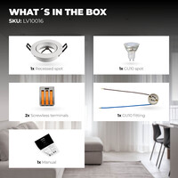 Ledvion Dimmbare LED Einbaustrahler Weiß - Rio - 3W - 2700K - ø85mm