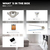 Ledvion Dimmbare LED Einbaustrahler Edelstahl - Rio - 3W - 2700K - ø85mm