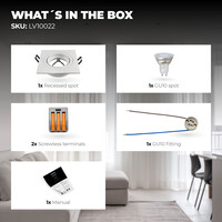 Ledvion Dimmbare LED Einbaustrahler Weiß - Sevilla - 3W - 2700K - 92mm - Quadrat