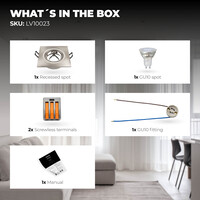 Ledvion Dimmbare LED Einbaustrahler Edelstahl - Sevilla - 3W - 2700K - 92mm - Quadrat