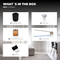 Ledvion Dimmbare LED Aufbaustrahle - Rund - Schwarz - 3W - 2700K - Kippbar - IP20