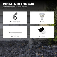 Ledvion 6x LED Gartenstrahler - IP65 - 3W - 2700K - 1M Kabel - Anthrazit