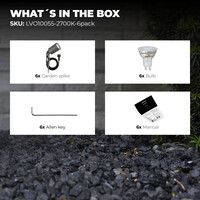 Ledvion 6x LED Gartenstrahler - IP65 - 3W - 2700K - 2M Kabel - Anthrazit