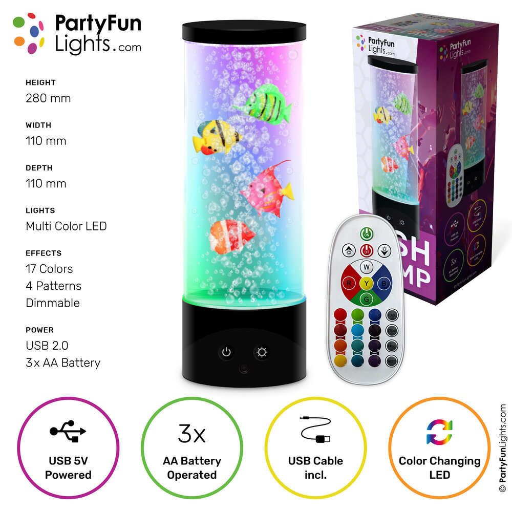 PartyFunLights Farbwechselnde Fischlampe - USB