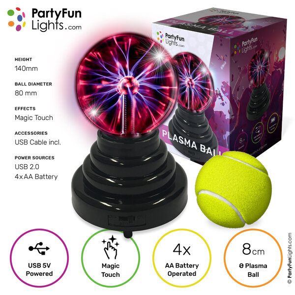PartyFunLights Plasmakugel mit Lichteffekten - USB