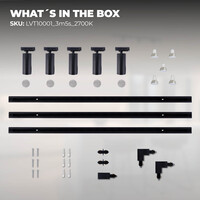 Ledvion 3m LED Schienensystem - 5 Spots - 3W - 2700K - Dimmbar - 1 Phasen - Schwarz