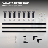 Ledvion 3m LED Schienensystem - 7 Spots - 3W - 2700K - Dimmbar - 1 Phasen - Schwarz
