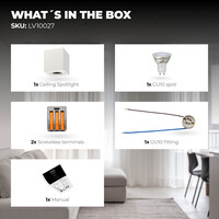 Ledvion Dimmbare LED Aufbaustrahler - Quadratisch - Weiß - 3W - 4000K - Kippbar - IP20
