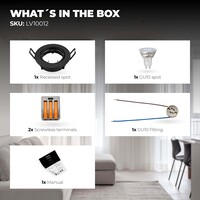 Ledvion Dimmbare LED Einbaustrahler Schwarz - Amsterdam - 3W - 4000K - ø82mm