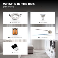 Ledvion Dimmbare LED Einbaustrahler Weiß - Amsterdam - 3W - 4000K - ø82mm - 3 Pack