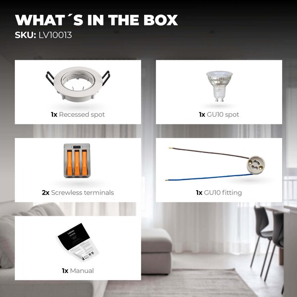 Ledvion Dimmbare LED Einbaustrahler Weiß - Amsterdam - 3W - 4000K - ø82mm
