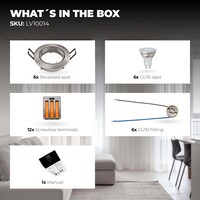 Ledvion Dimmbare LED Einbaustrahler Edelstahl - Amsterdam - 3W - 4000K - ø82mm - 6 Pack