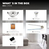 Ledvion Dimmbare LED Einbaustrahler Weiß - Rio - 3W - 4000K - ø85mm