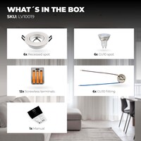 Ledvion Dimmbare LED Einbaustrahler Weiß - Tokyo - 3W - 4000K -  ø92mm - 6 Pack