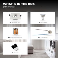Ledvion Dimmbare LED Einbaustrahler Weiß - Sevilla - 3W - 4000K - 92mm - Quadrat - 3 Pack