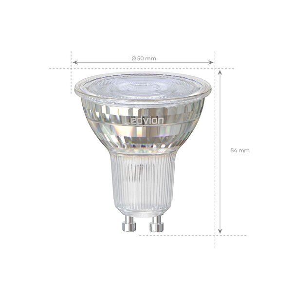 Ledvion 10x Dimmbare GU10 LED Spots - 5W - 345 Lumen - 6500K - Vorteilspackung