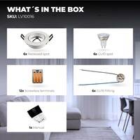Ledvion Dimmbare LED Einbaustrahler Weiß - Rio - 5W - 6500K - ø85mm - 6 Pack
