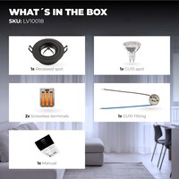 Ledvion Dimmbare LED Einbaustrahler Schwarz - Tokyo - 3W - 6500K - ø92mm