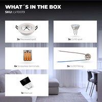 Ledvion Dimmbare LED Einbaustrahler Weiß - Tokyo - 3W - 6500K -  ø92mm - 3 Pack