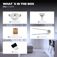 Ledvion Dimmbare LED Einbaustrahler Weiß - Tokyo - 3W - 6500K -  ø92mm - 6 Pack