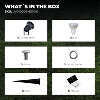Ledvion LED Gartenstrahler Aluminium - IP65 - 5W - 6500K -  1M Kabel