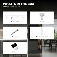 Ledvion LED Deckenstrahler Weiß 4-licht - 5W - 6500K - Neigbar