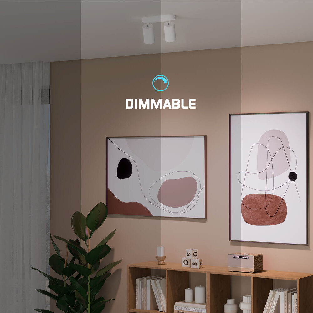 Ledvion LED Deckenstrahler Weiß Duo - Dimmbar - 3W - 2700K - Neigbar