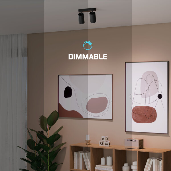 Ledvion LED Deckenstrahler Schwarz Duo - Dimmbar - 3W - 2700K - Neigbar
