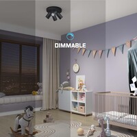 Ledvion LED Deckenstrahler Schwarz 4-licht - Dimmbar - 3W - 6500K - Neigbar