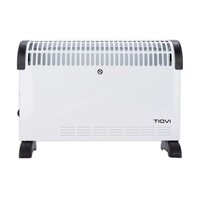 Tiqvi Konvektorheizung - 2000W - Bis zu 25 m² - Einstellbarer Thermostatknopf - Weiß