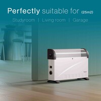 Tiqvi Konvektorheizung - 2000W - Bis zu 25 m² - Einstellbarer Thermostatknopf - Weiß