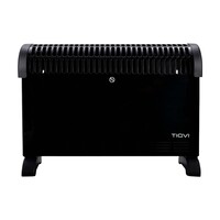 Tiqvi Konvektorheizung - 2000W - Bis zu 25 m² - Einstellbarer Thermostatknopf - Schwarz
