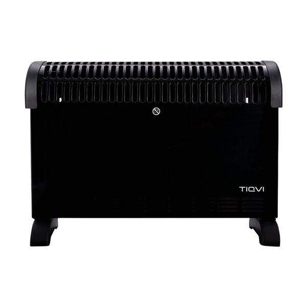Tiqvi Konvektorheizung - 2000W - Bis zu 25 m² - Einstellbarer Thermostatknopf - Schwarz