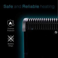 Tiqvi Konvektorheizung - 2000W - Bis zu 25 m² - Einstellbarer Thermostatknopf - Schwarz
