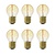 6x E27 LED Lampe Filament - 1W - 2100K - 50 Lumen - Gold