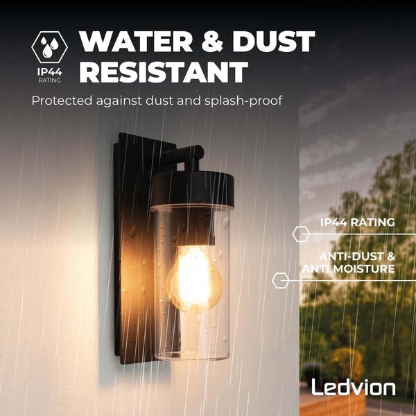 Ledvion Moderne Wandleuchte Außen - 7,5W - 2100K - IP44 - Schwarz