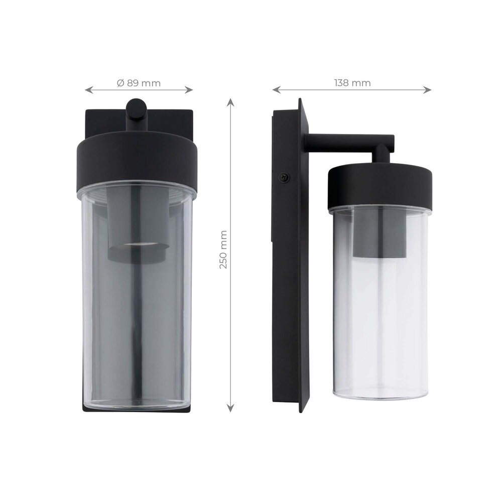 Ledvion Moderne Wandleuchte Außen - 7,5W - 2100K - IP44 - Schwarz