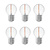 6x E27 LED Lampe Filament - 1W - 2100K - 50 Lumen - Clear