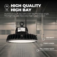 Ledvion LED Hallenstrahler 100W mit Sensor - Philips Driver - 120° - 175lm/W - 3000K - IP65 - Dimmbar - 5 Jahre Garantie - GS-geprüft