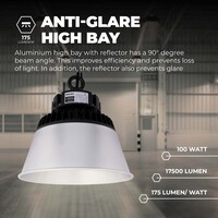 Ledvion LED Hallenstrahler 100W mit Reflektor - Philips Driver - 90° - 175lm/W - 4000K - IP65 - Dimmbar - 5 Jahre Garantie - GS-geprüft